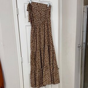 One-Shoulder Brown Dress